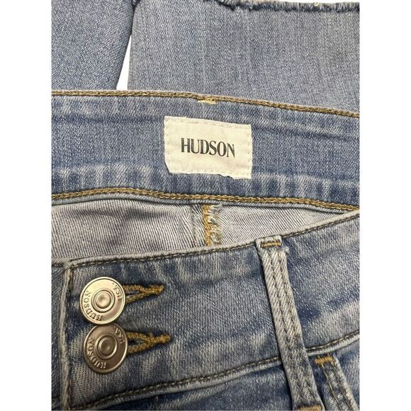 Hudson Women’s 31 Jeans Collin Midrise Bootcut Medium Wash Stretch Crop Denim - Picture 8 of 9